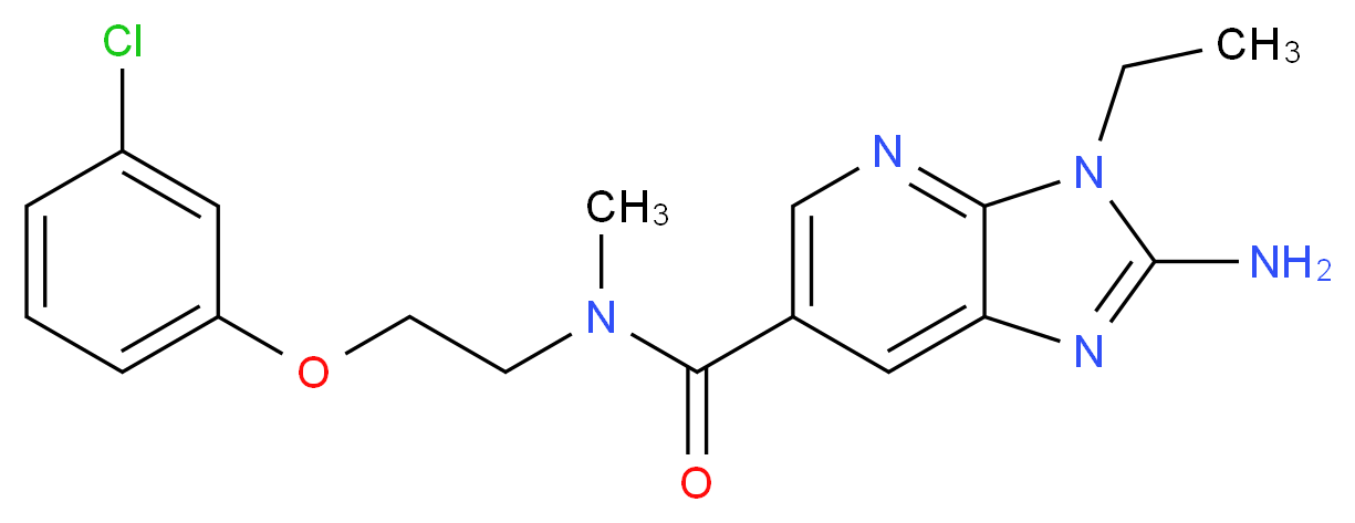 2-amino-N-[2-(3-chlorophenoxy)ethyl]-3-ethyl-N-methyl-3H-imidazo[4,5-b]pyridine-6-carboxamide_Molecular_structure_CAS_)