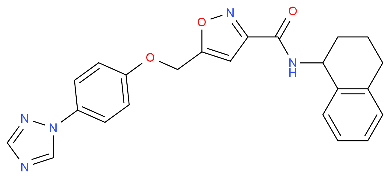 N-(1,2,3,4-tetrahydro-1-naphthalenyl)-5-{[4-(1H-1,2,4-triazol-1-yl)phenoxy]methyl}-3-isoxazolecarboxamide_Molecular_structure_CAS_)
