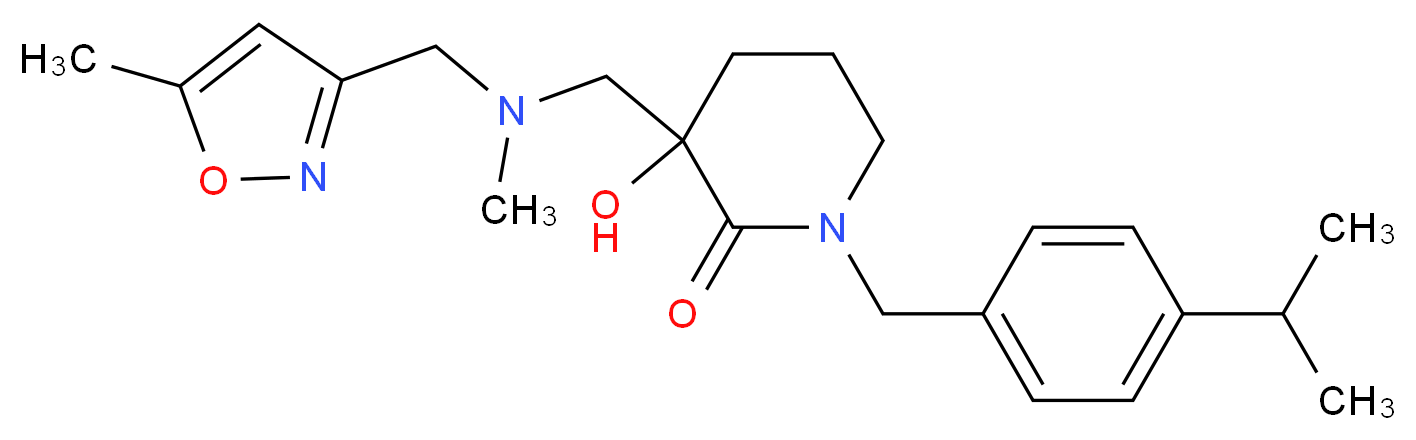 3-hydroxy-1-(4-isopropylbenzyl)-3-({methyl[(5-methylisoxazol-3-yl)methyl]amino}methyl)piperidin-2-one_Molecular_structure_CAS_)
