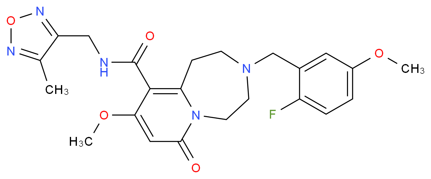 3-(2-fluoro-5-methoxybenzyl)-9-methoxy-N-[(4-methyl-1,2,5-oxadiazol-3-yl)methyl]-7-oxo-1,2,3,4,5,7-hexahydropyrido[1,2-d][1,4]diazepine-10-carboxamide_Molecular_structure_CAS_)