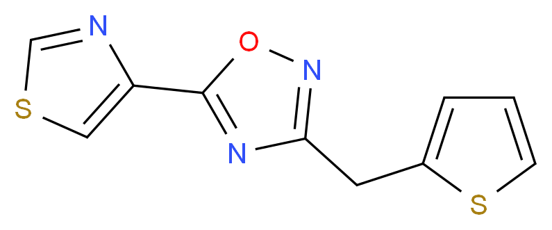 5-(1,3-thiazol-4-yl)-3-(2-thienylmethyl)-1,2,4-oxadiazole_Molecular_structure_CAS_)