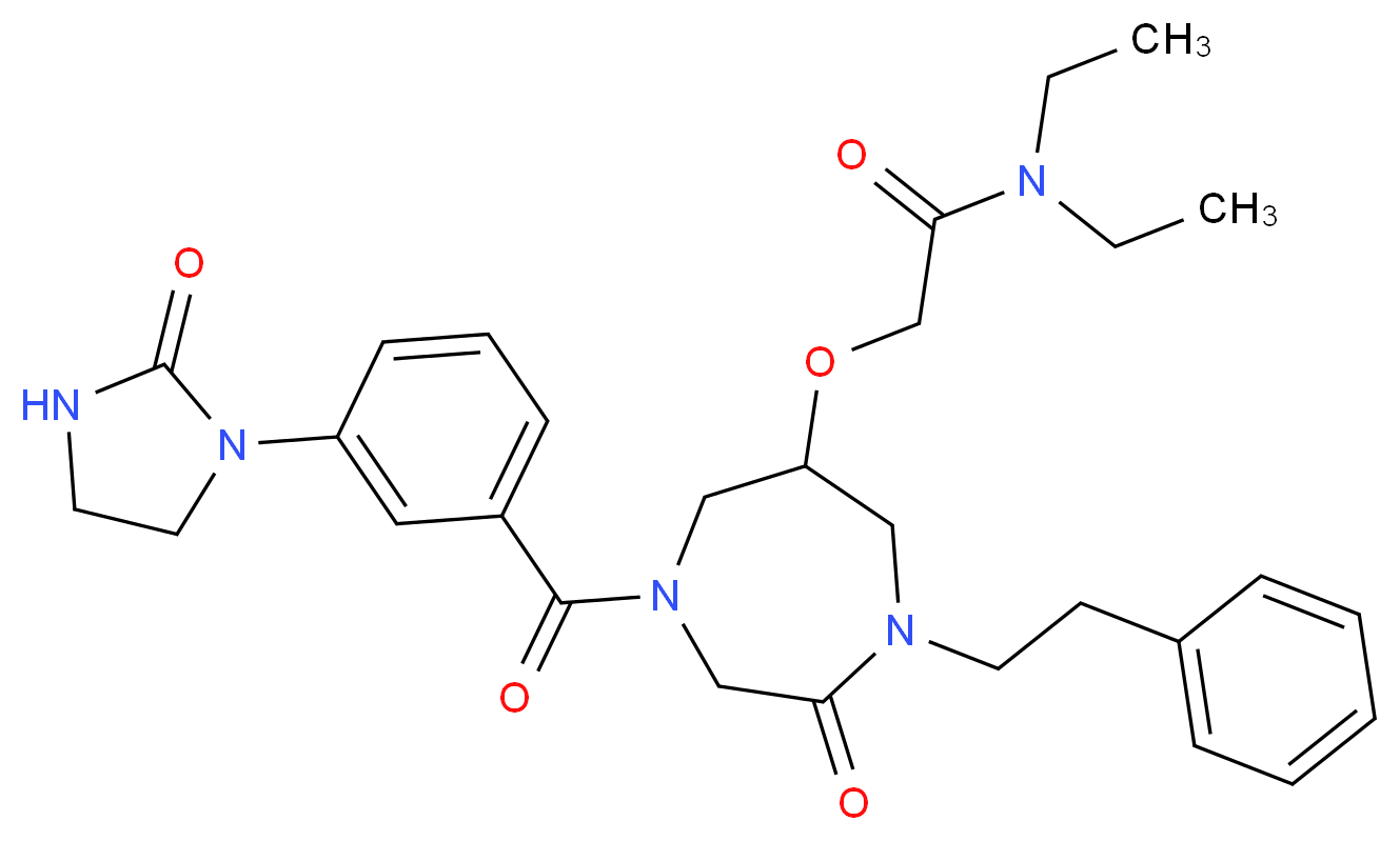 N,N-diethyl-2-{[2-oxo-4-[3-(2-oxo-1-imidazolidinyl)benzoyl]-1-(2-phenylethyl)-1,4-diazepan-6-yl]oxy}acetamide_Molecular_structure_CAS_)