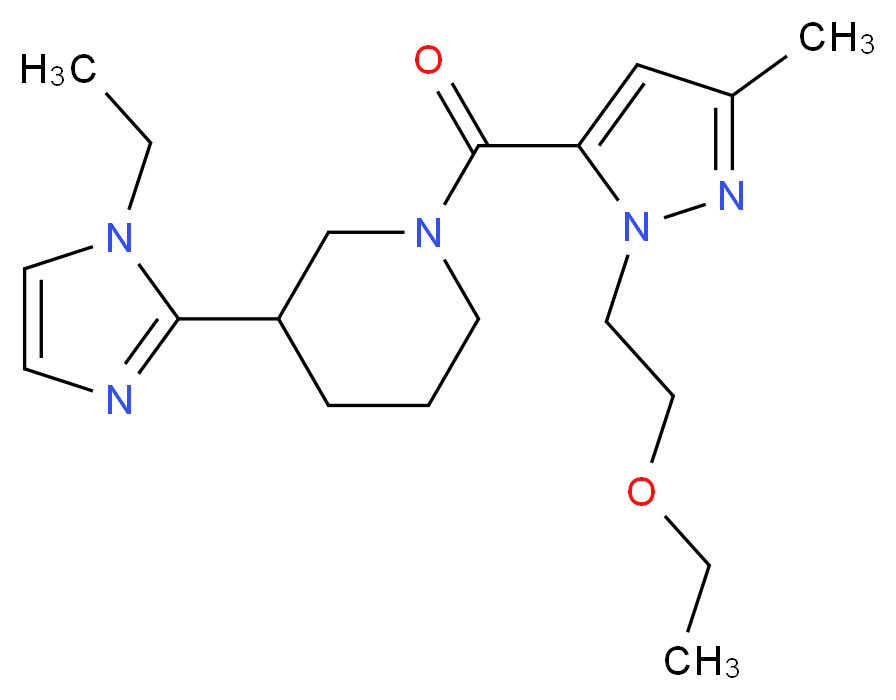 1-{[1-(2-ethoxyethyl)-3-methyl-1H-pyrazol-5-yl]carbonyl}-3-(1-ethyl-1H-imidazol-2-yl)piperidine_Molecular_structure_CAS_)