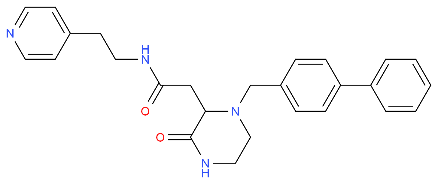 2-[1-(4-biphenylylmethyl)-3-oxo-2-piperazinyl]-N-[2-(4-pyridinyl)ethyl]acetamide_Molecular_structure_CAS_)