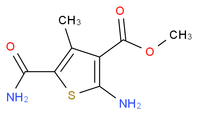 Methyl 2-amino-5-(aminocarbonyl)-4-methylthiophene-3-carboxylate_Molecular_structure_CAS_350996-94-0)
