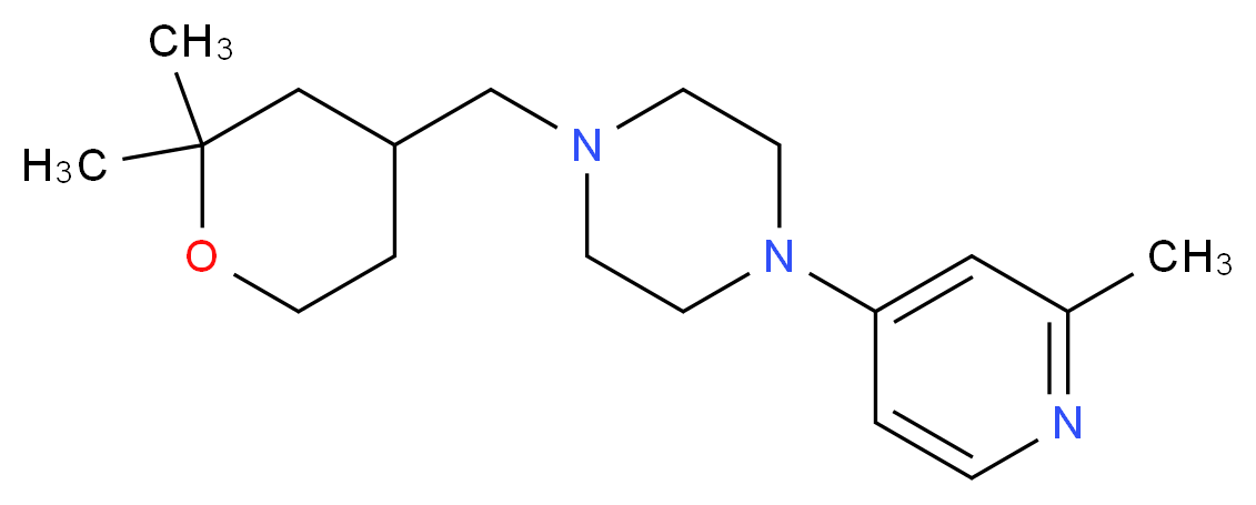 1-[(2,2-dimethyltetrahydro-2H-pyran-4-yl)methyl]-4-(2-methylpyridin-4-yl)piperazine_Molecular_structure_CAS_)