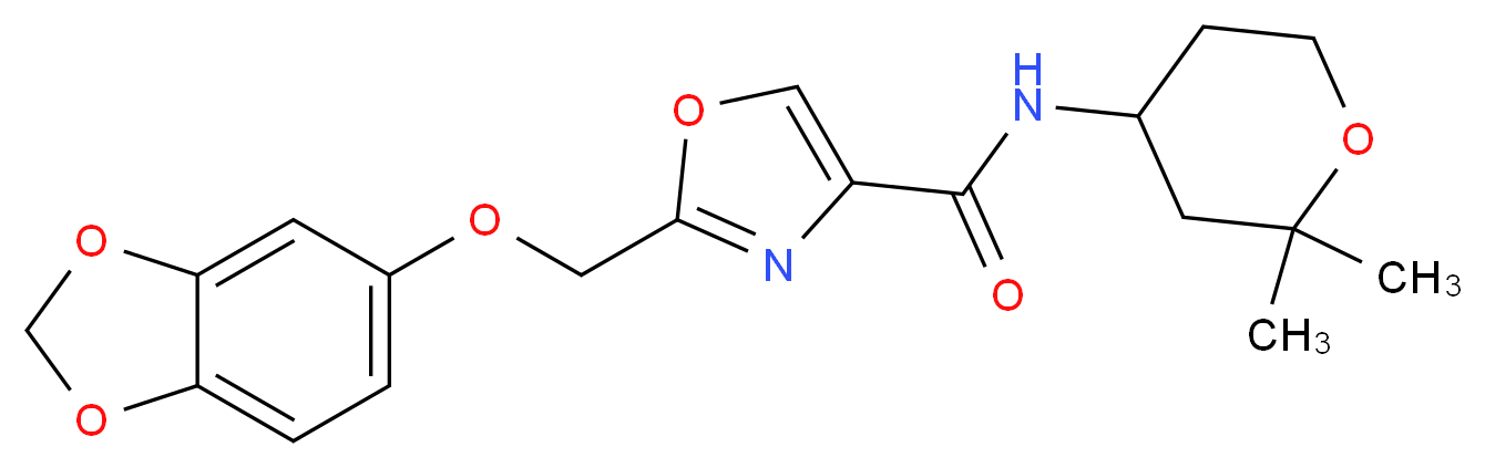 2-[(1,3-benzodioxol-5-yloxy)methyl]-N-(2,2-dimethyltetrahydro-2H-pyran-4-yl)-1,3-oxazole-4-carboxamide_Molecular_structure_CAS_)
