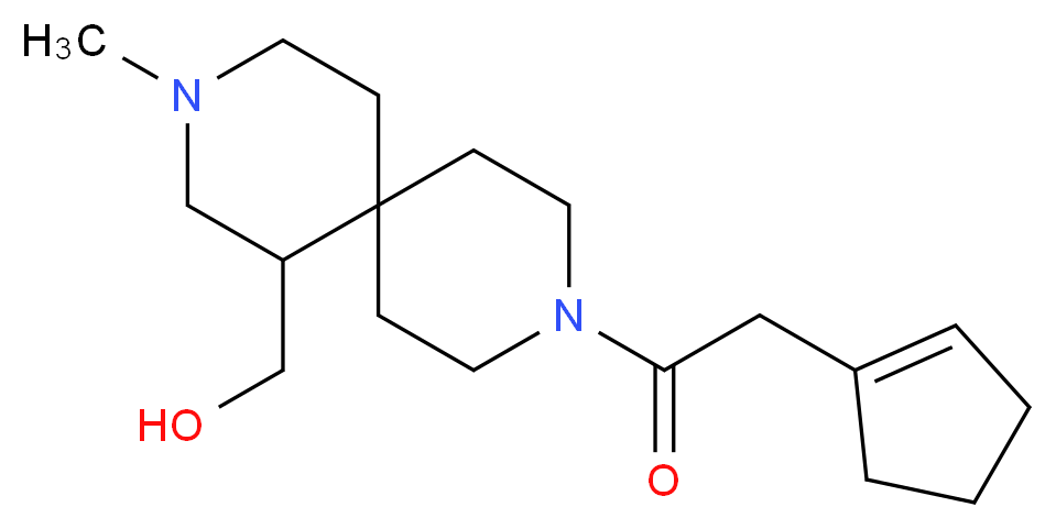 [9-(cyclopent-1-en-1-ylacetyl)-3-methyl-3,9-diazaspiro[5.5]undec-1-yl]methanol_Molecular_structure_CAS_)