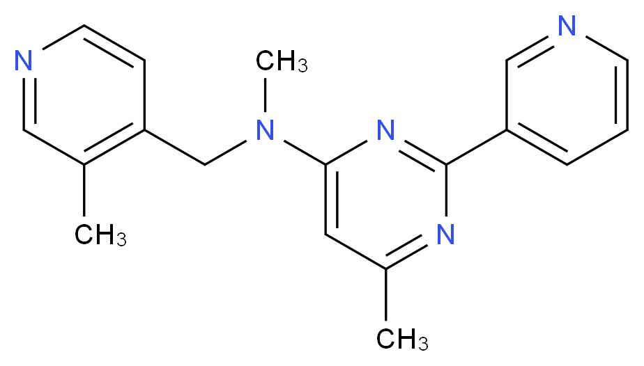 N,6-dimethyl-N-[(3-methylpyridin-4-yl)methyl]-2-pyridin-3-ylpyrimidin-4-amine_Molecular_structure_CAS_)