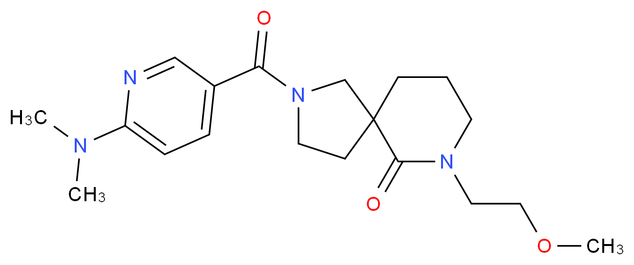 2-{[6-(dimethylamino)pyridin-3-yl]carbonyl}-7-(2-methoxyethyl)-2,7-diazaspiro[4.5]decan-6-one_Molecular_structure_CAS_)