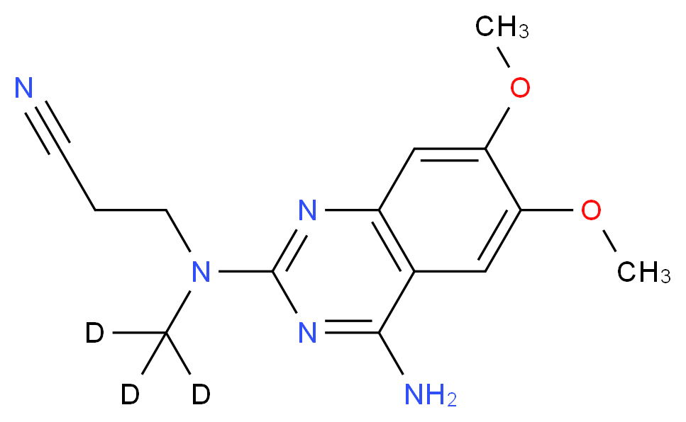 N-(4-Amino-6,7-dimethoxyquinazol-2-yl)-N-(methyl-d3)-2-cyanoethylamine_Molecular_structure_CAS_)