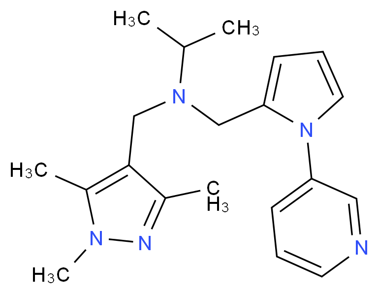 N-[(1-pyridin-3-yl-1H-pyrrol-2-yl)methyl]-N-[(1,3,5-trimethyl-1H-pyrazol-4-yl)methyl]propan-2-amine_Molecular_structure_CAS_)