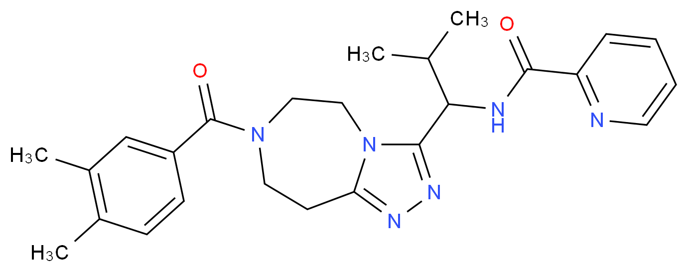 N-{1-[7-(3,4-dimethylbenzoyl)-6,7,8,9-tetrahydro-5H-[1,2,4]triazolo[4,3-d][1,4]diazepin-3-yl]-2-methylpropyl}-2-pyridinecarboxamide_Molecular_structure_CAS_)