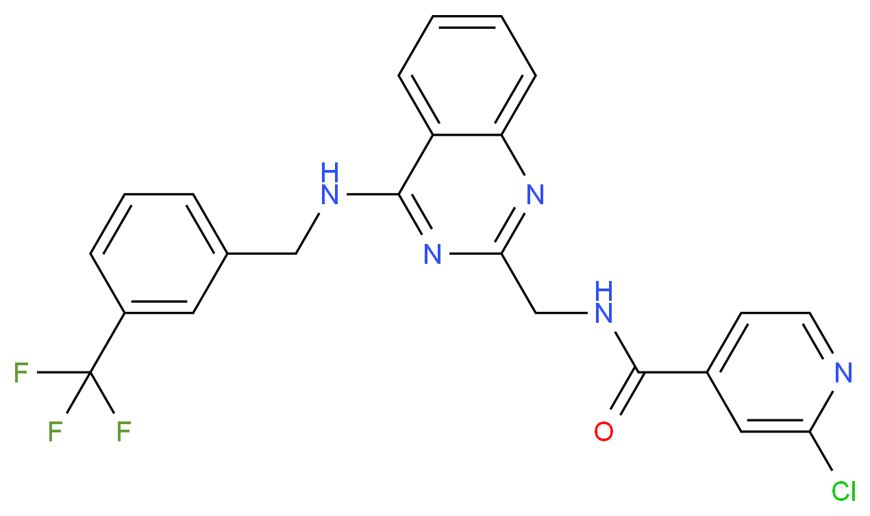 2-chloro-N-[(4-{[3-(trifluoromethyl)benzyl]amino}-2-quinazolinyl)methyl]isonicotinamide_Molecular_structure_CAS_)