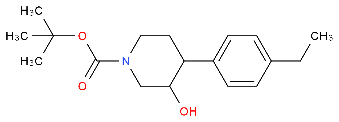 tert-butyl 4-(4-ethylphenyl)-3-hydroxypiperidine-1-carboxylate_Molecular_structure_CAS_)