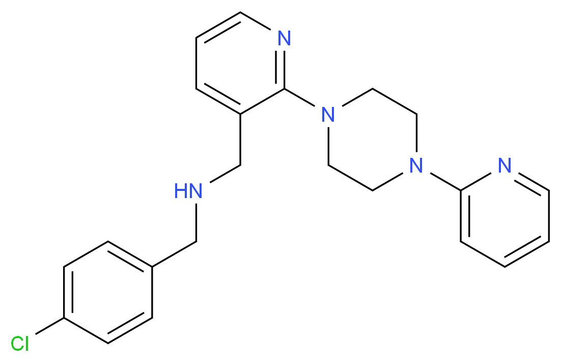 (4-chlorobenzyl)({2-[4-(2-pyridinyl)-1-piperazinyl]-3-pyridinyl}methyl)amine_Molecular_structure_CAS_)