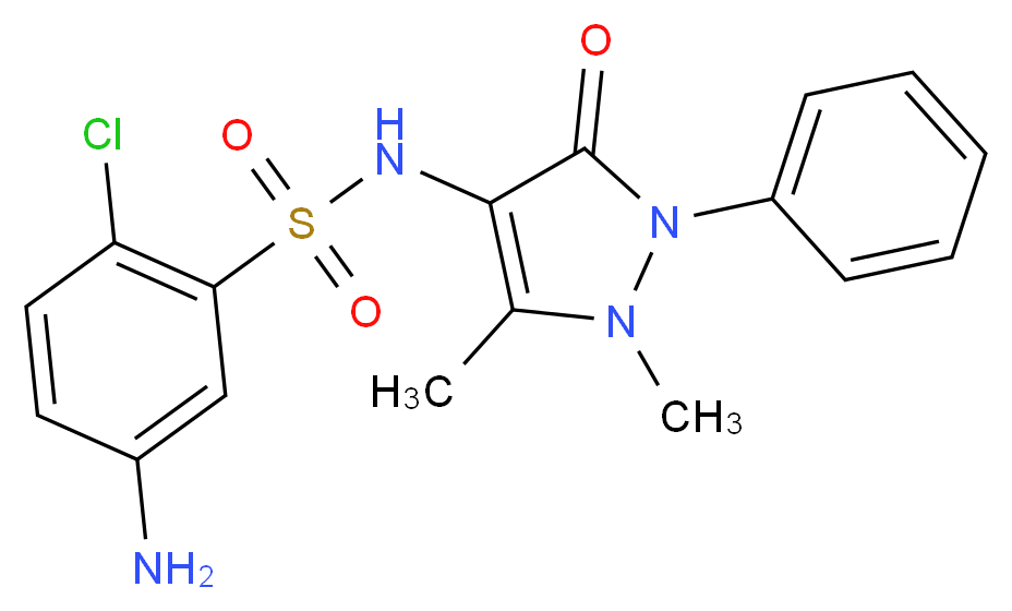 5-Amino-2-chloro-N-(1,5-dimethyl-3-oxo-2-phenyl-2,3-dihydro-1H-pyrazol-4-yl)-benzenesulfonamide_Molecular_structure_CAS_)