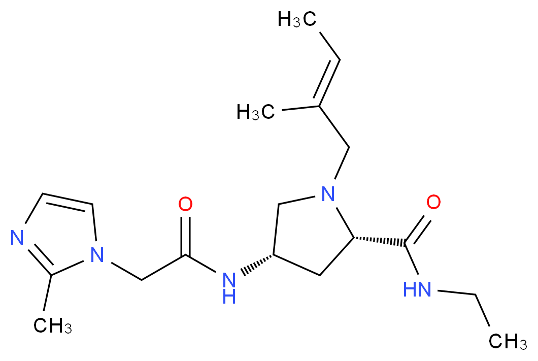 (4S)-N-ethyl-1-[(2E)-2-methylbut-2-en-1-yl]-4-{[(2-methyl-1H-imidazol-1-yl)acetyl]amino}-L-prolinamide_Molecular_structure_CAS_)