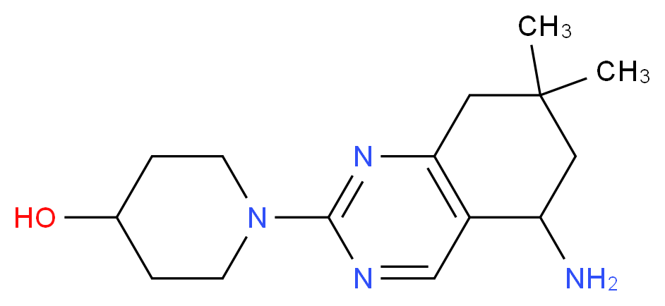 1-(5-amino-7,7-dimethyl-5,6,7,8-tetrahydroquinazolin-2-yl)piperidin-4-ol_Molecular_structure_CAS_)