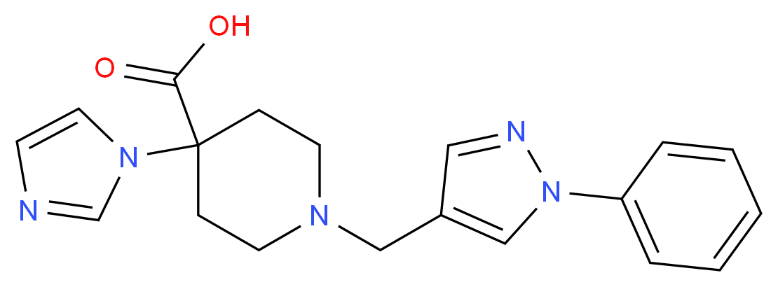 4-(1H-imidazol-1-yl)-1-[(1-phenyl-1H-pyrazol-4-yl)methyl]piperidine-4-carboxylic acid_Molecular_structure_CAS_)