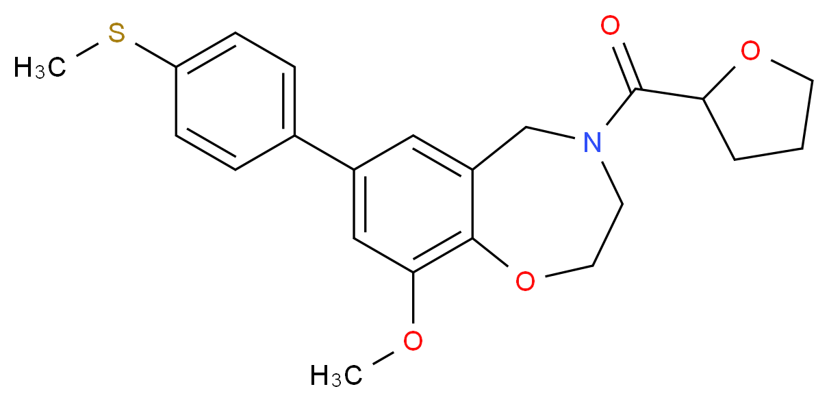9-methoxy-7-[4-(methylthio)phenyl]-4-(tetrahydro-2-furanylcarbonyl)-2,3,4,5-tetrahydro-1,4-benzoxazepine_Molecular_structure_CAS_)