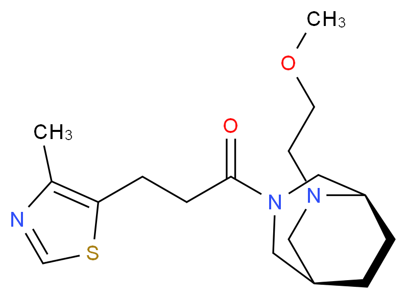 (1R*,5R*)-6-(2-methoxyethyl)-3-[3-(4-methyl-1,3-thiazol-5-yl)propanoyl]-3,6-diazabicyclo[3.2.2]nonane_Molecular_structure_CAS_)