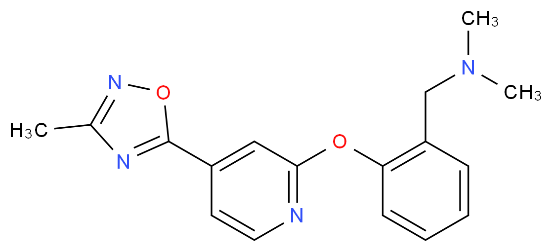 N,N-dimethyl-1-(2-{[4-(3-methyl-1,2,4-oxadiazol-5-yl)pyridin-2-yl]oxy}phenyl)methanamine_Molecular_structure_CAS_)