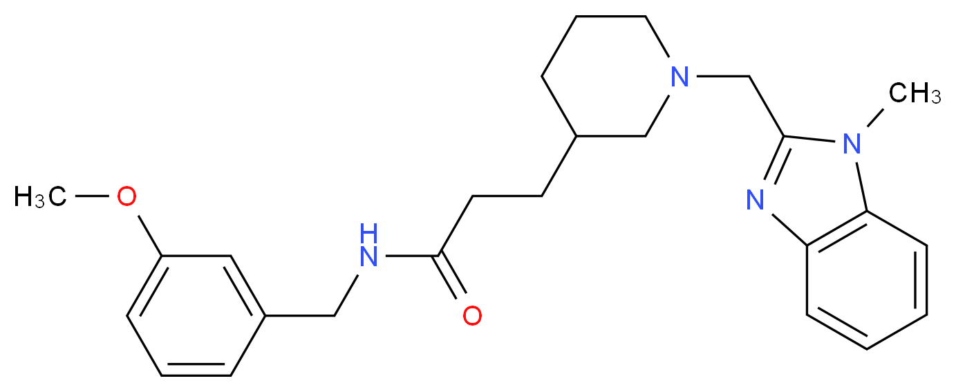 N-(3-methoxybenzyl)-3-{1-[(1-methyl-1H-benzimidazol-2-yl)methyl]-3-piperidinyl}propanamide_Molecular_structure_CAS_)