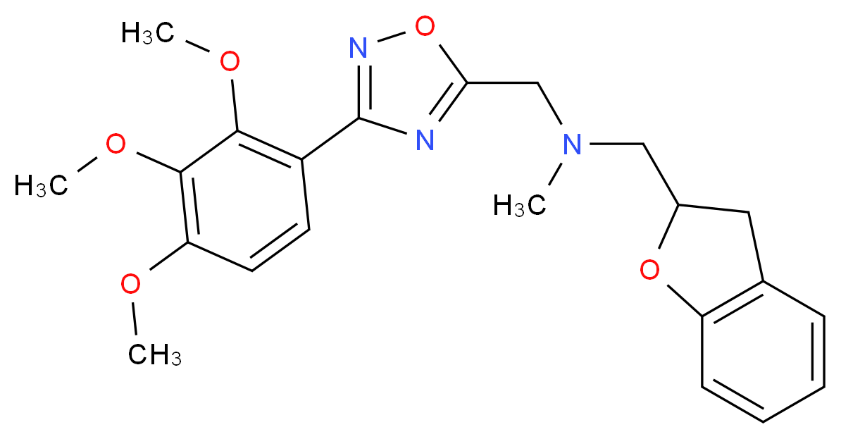 (2,3-dihydro-1-benzofuran-2-ylmethyl)methyl{[3-(2,3,4-trimethoxyphenyl)-1,2,4-oxadiazol-5-yl]methyl}amine_Molecular_structure_CAS_)