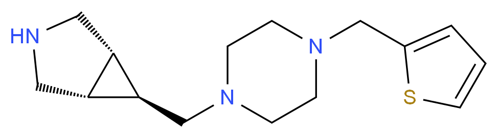 (1R*,5S*,6r*)-6-{[4-(2-thienylmethyl)piperazin-1-yl]methyl}-3-azabicyclo[3.1.0]hexane_Molecular_structure_CAS_)