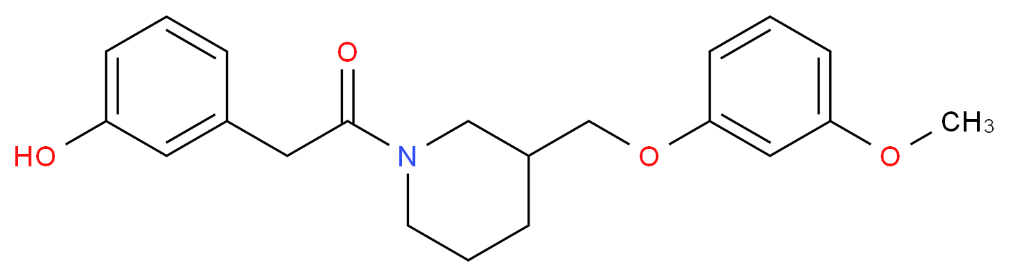 3-(2-{3-[(3-methoxyphenoxy)methyl]-1-piperidinyl}-2-oxoethyl)phenol_Molecular_structure_CAS_)