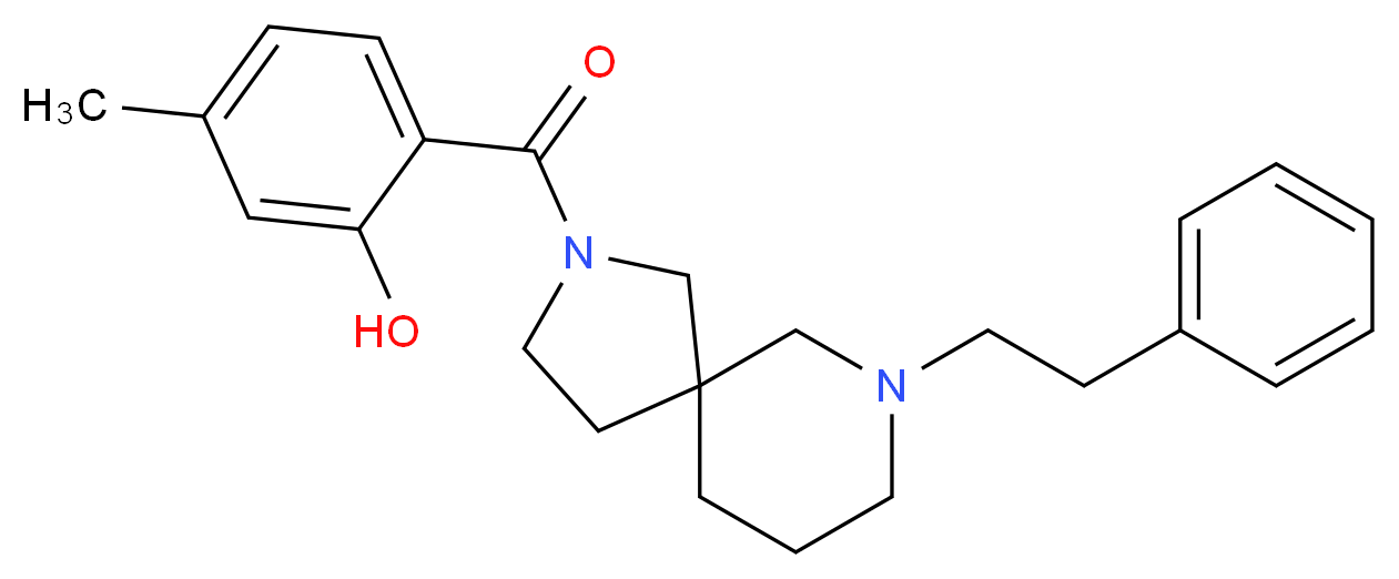 5-methyl-2-{[7-(2-phenylethyl)-2,7-diazaspiro[4.5]dec-2-yl]carbonyl}phenol_Molecular_structure_CAS_)