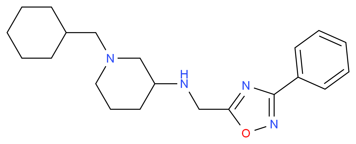 1-(cyclohexylmethyl)-N-[(3-phenyl-1,2,4-oxadiazol-5-yl)methyl]-3-piperidinamine_Molecular_structure_CAS_)