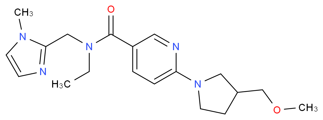 N-ethyl-6-[3-(methoxymethyl)-1-pyrrolidinyl]-N-[(1-methyl-1H-imidazol-2-yl)methyl]nicotinamide_Molecular_structure_CAS_)