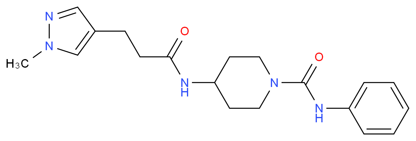 4-{[3-(1-methyl-1H-pyrazol-4-yl)propanoyl]amino}-N-phenylpiperidine-1-carboxamide_Molecular_structure_CAS_)