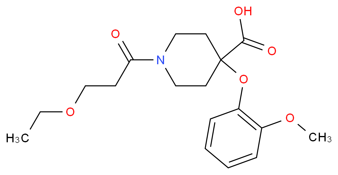 1-(3-ethoxypropanoyl)-4-(2-methoxyphenoxy)-4-piperidinecarboxylic acid_Molecular_structure_CAS_)