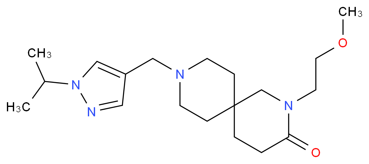 9-[(1-isopropyl-1H-pyrazol-4-yl)methyl]-2-(2-methoxyethyl)-2,9-diazaspiro[5.5]undecan-3-one_Molecular_structure_CAS_)