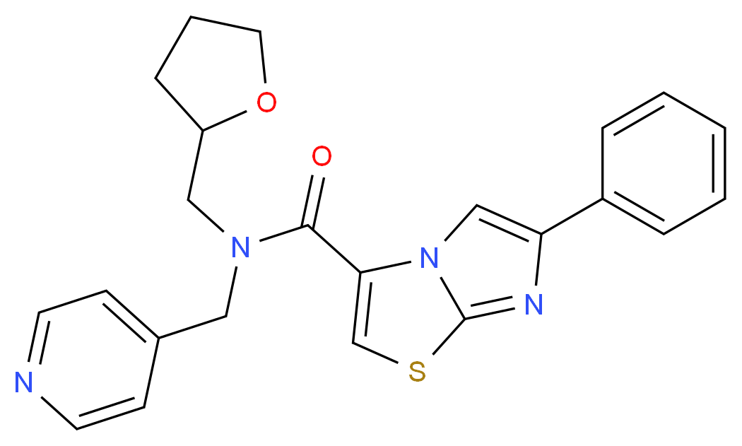 6-phenyl-N-(4-pyridinylmethyl)-N-(tetrahydro-2-furanylmethyl)imidazo[2,1-b][1,3]thiazole-3-carboxamide_Molecular_structure_CAS_)