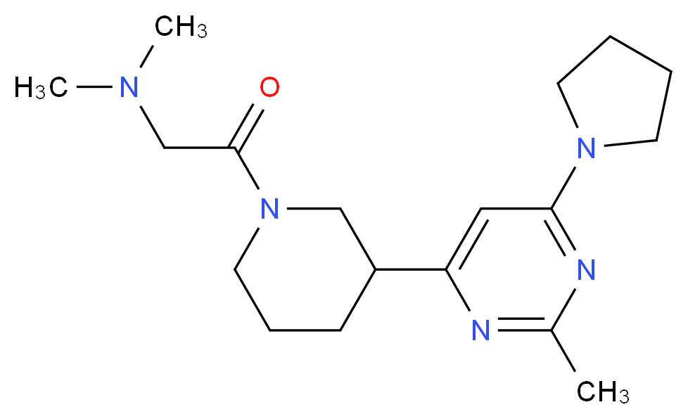 N,N-dimethyl-2-{3-[2-methyl-6-(1-pyrrolidinyl)-4-pyrimidinyl]-1-piperidinyl}-2-oxoethanamine_Molecular_structure_CAS_)