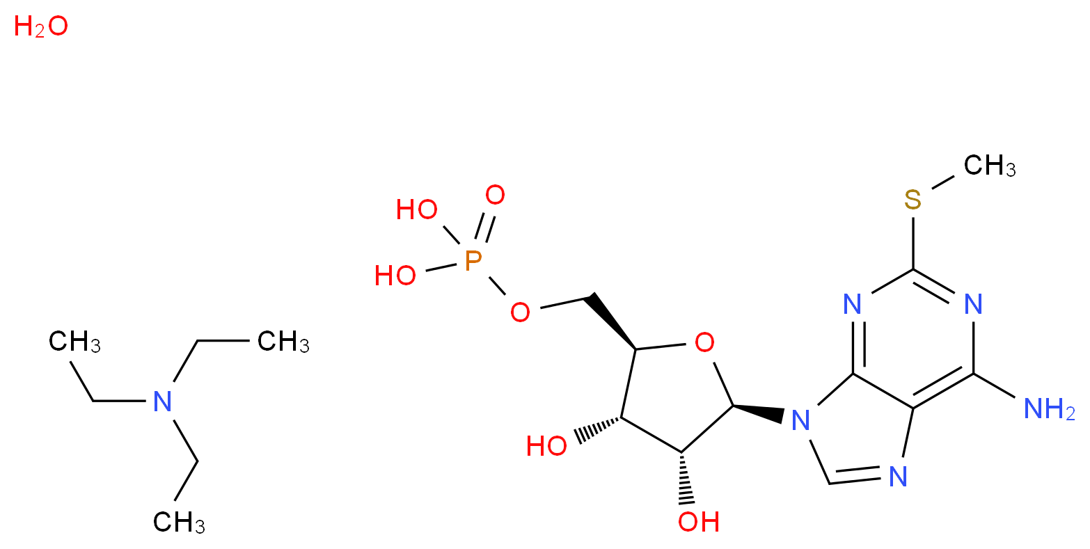 2-Methylthioadenosine 5′-monophosphate triethylammonium salt hydrate_Molecular_structure_CAS_22140-20-1(freeacid))