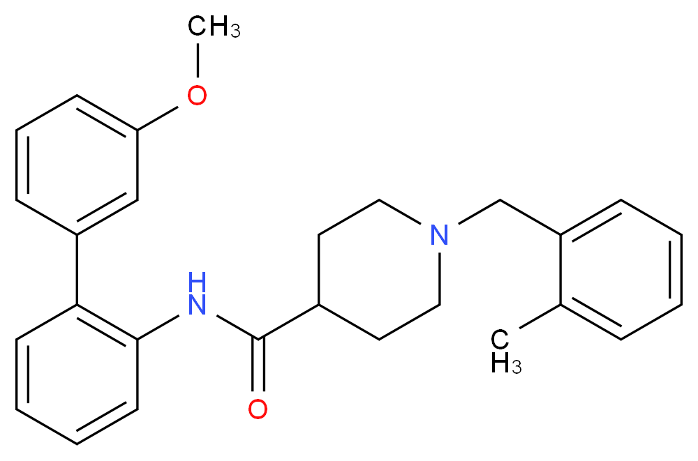 N-(3'-methoxy-2-biphenylyl)-1-(2-methylbenzyl)-4-piperidinecarboxamide_Molecular_structure_CAS_)