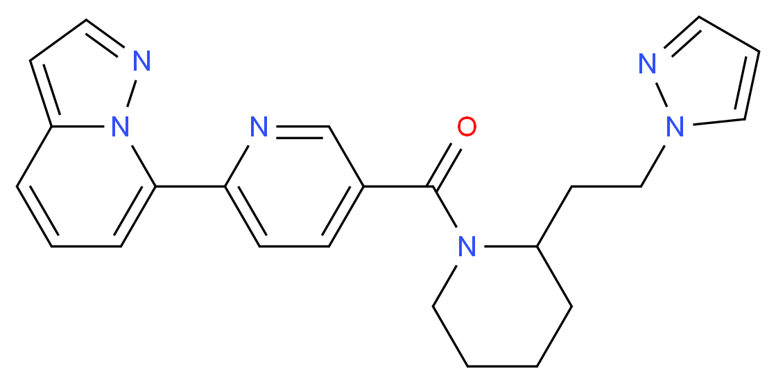 7-[5-({2-[2-(1H-pyrazol-1-yl)ethyl]piperidin-1-yl}carbonyl)pyridin-2-yl]pyrazolo[1,5-a]pyridine_Molecular_structure_CAS_)