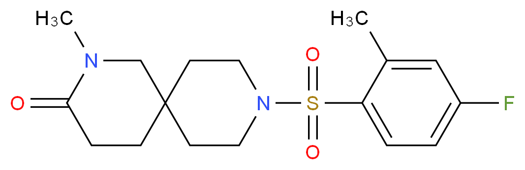 9-[(4-fluoro-2-methylphenyl)sulfonyl]-2-methyl-2,9-diazaspiro[5.5]undecan-3-one_Molecular_structure_CAS_)
