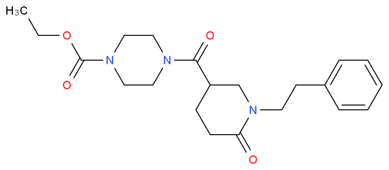 ethyl 4-{[6-oxo-1-(2-phenylethyl)-3-piperidinyl]carbonyl}-1-piperazinecarboxylate_Molecular_structure_CAS_)