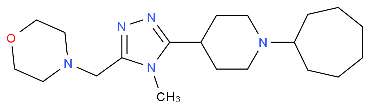 4-{[5-(1-cycloheptylpiperidin-4-yl)-4-methyl-4H-1,2,4-triazol-3-yl]methyl}morpholine_Molecular_structure_CAS_)