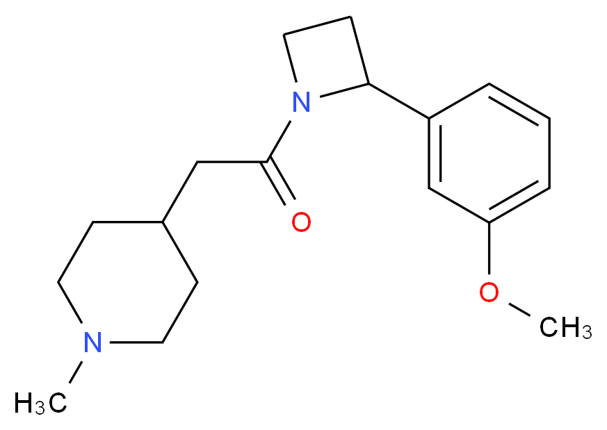 4-{2-[2-(3-methoxyphenyl)azetidin-1-yl]-2-oxoethyl}-1-methylpiperidine_Molecular_structure_CAS_)