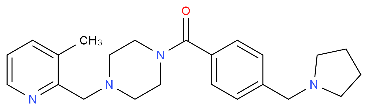 1-[(3-methyl-2-pyridinyl)methyl]-4-[4-(1-pyrrolidinylmethyl)benzoyl]piperazine_Molecular_structure_CAS_)