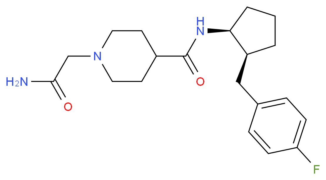 1-(2-amino-2-oxoethyl)-N-[(1S*,2S*)-2-(4-fluorobenzyl)cyclopentyl]-4-piperidinecarboxamide_Molecular_structure_CAS_)