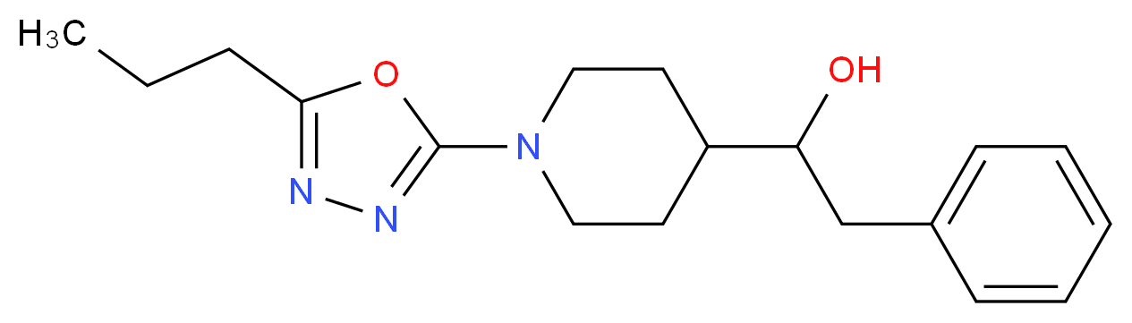 2-phenyl-1-[1-(5-propyl-1,3,4-oxadiazol-2-yl)piperidin-4-yl]ethanol_Molecular_structure_CAS_)