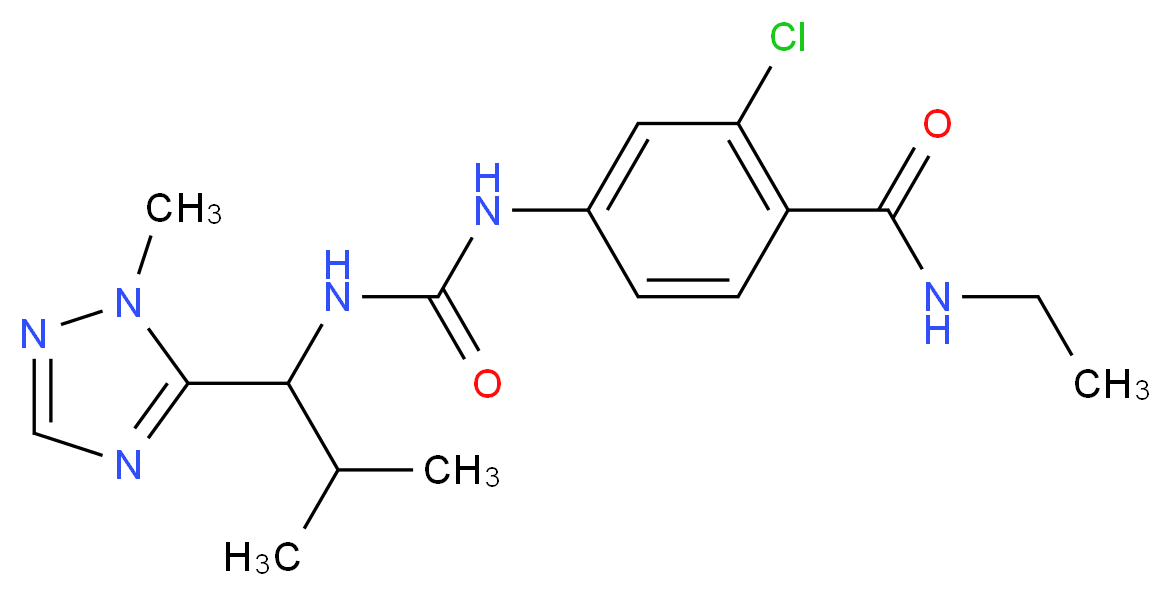 2-chloro-N-ethyl-4-[({[2-methyl-1-(1-methyl-1H-1,2,4-triazol-5-yl)propyl]amino}carbonyl)amino]benzamide_Molecular_structure_CAS_)